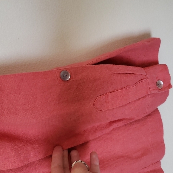 Chicos midweight linen blend, salmon color, shell button down shirt shacket Sz 1 - Picture 9 of 10
